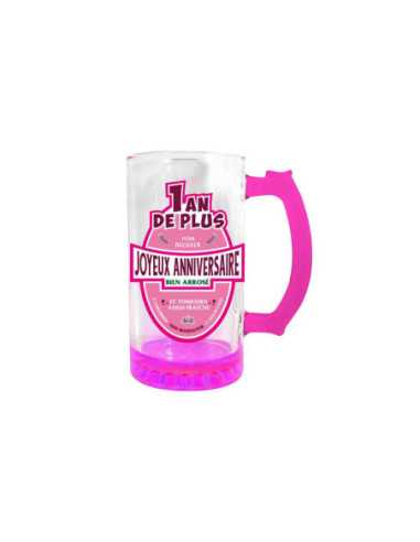 Chope A Biere Joyeux Anniversaire Rose