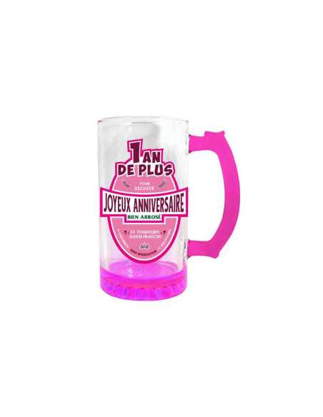 Chope A Biere Joyeux Anniversaire Rose