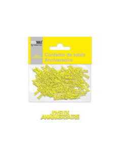Confettis Anniversaire Papier Jaune