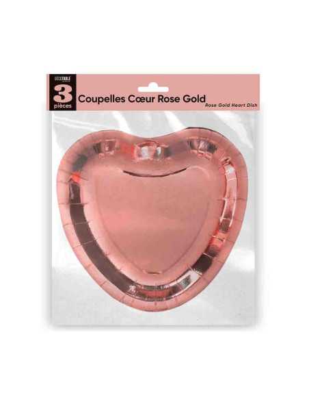 Coupelles X 3 Coeur Rose Gold