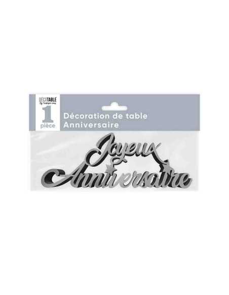 Decoration De Table Anniversaire Metallisee Argent