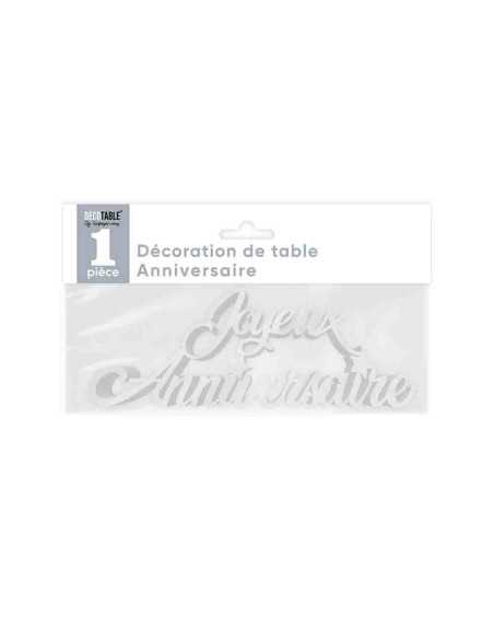 Decoration De Table Anniversaire Metallisee Blanc