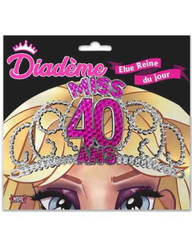 Diademe Miss 40 Ans Fuchsia