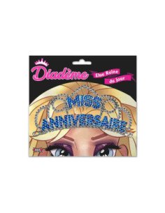 Diademe Miss Joyeux Anniversaire Bleu
