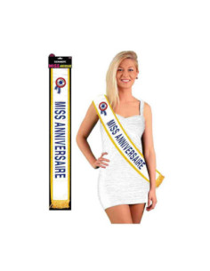 Echarpe Miss Joyeux Anniversaire Bleue