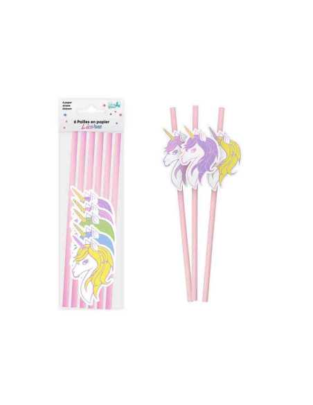 Pailles Papier X6 Licorne