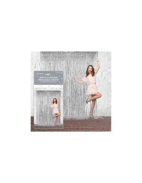 Rideau Franges Metallique Argent