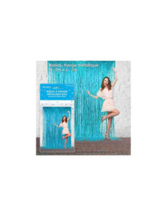 Rideau Franges Metallique Bleu