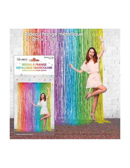 Rideau Franges Metallique Noir