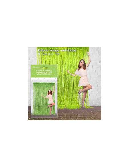 Rideau Franges Metallique Vert