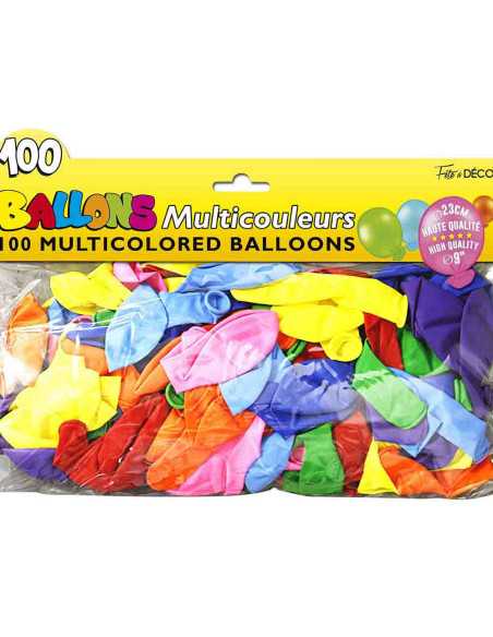 Sachet 100 Ballons Couleurs Assorties