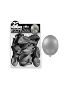Sachet 25 Ballons Metal Argent