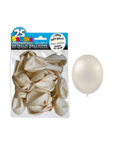 Sachet 25 Ballons Metal Blanc