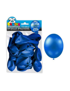 Sachet 25 Ballons Metal Bleu Marine