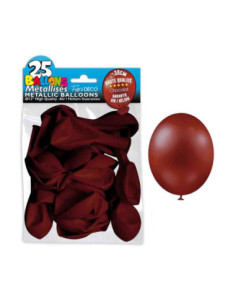 Sachet 25 Ballons Metal Chocolat