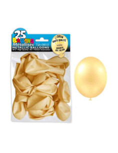 Sachet 25 Ballons Metal Ivoire