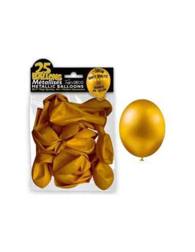 Sachet 25 Ballons Metal Or
