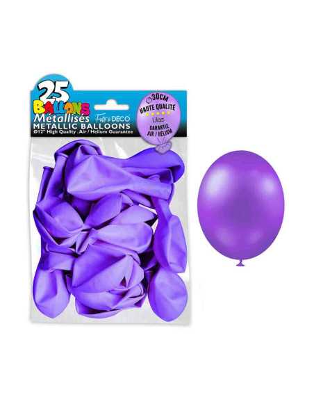 Sachet 25 Ballons Metal Violet Clair