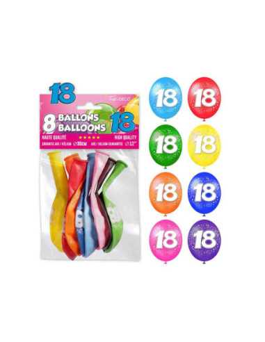 Sachet 8 Ballons 18 Ans