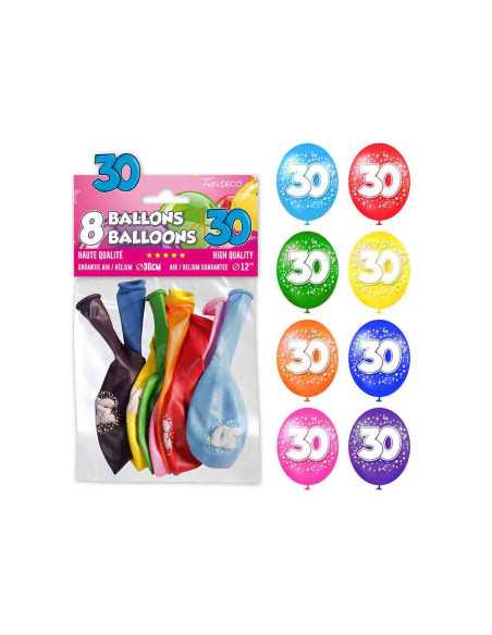 Sachet 8 Ballons 30 Ans