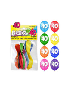 Sachet 8 Ballons 40 Ans