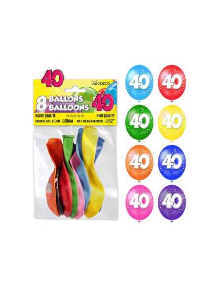 Sachet 8 Ballons 40 Ans