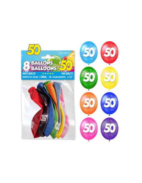 Sachet 8 Ballons 50 Ans