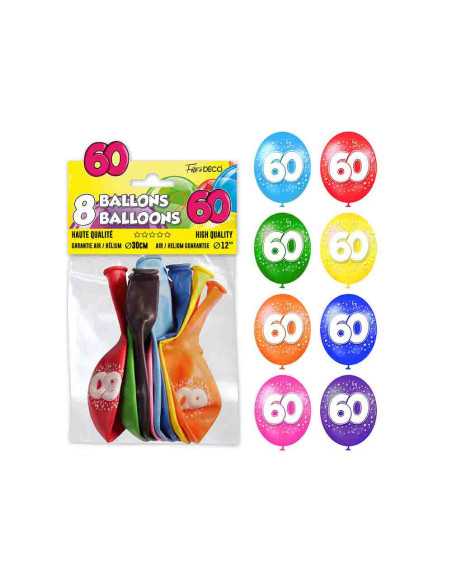 Sachet 8 Ballons 60 Ans