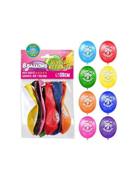 Sachet 8 Ballons Vive La Retraite
