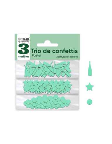 Trio De Confetti Papier Vert