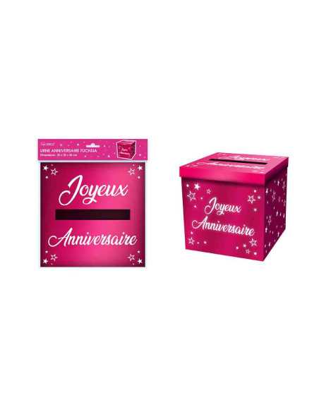 Urne Metallique Anniversaire Fuchsia