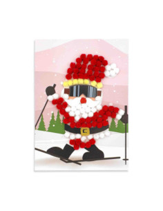 Kit tableau pompons, Père Noël , 15 x 21 cm