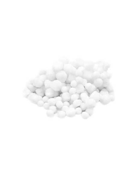Pompon blanc, diam. 8, 12 et 15mm x 200pcs