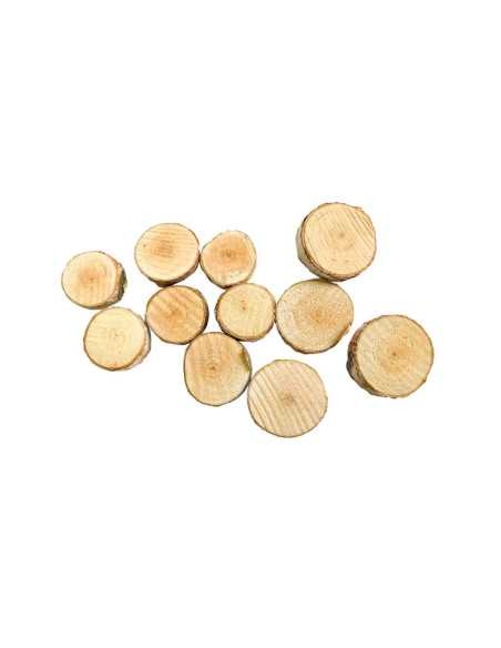 Mini rondins, diam 0,7 à 2cm, épaisseur 0,4cm, 50 pcs