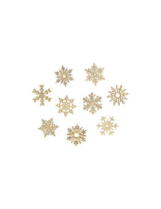 Coffret embellissements bois flocon 3cm x 45 pcs