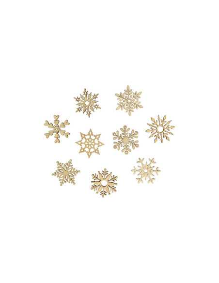 Coffret embellissements bois flocon 3cm x 45 pcs