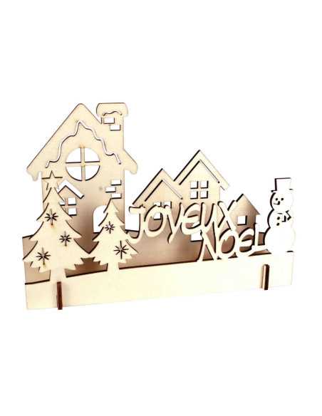 Mini scène Noël bois ciselé à monter 23 x 16 x 3,5 cm