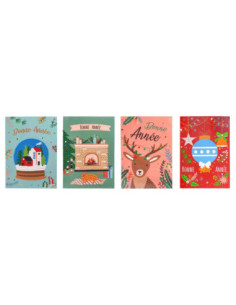 Cartes de vœux Diamond Painting Bonne Année 10x15 avec enveloppe x 4