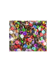Sequins 0,6 cm multicolores 100 grs