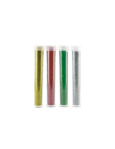 Paillettes diamantines tube 3,5 grs doré à vert x 4 pcs