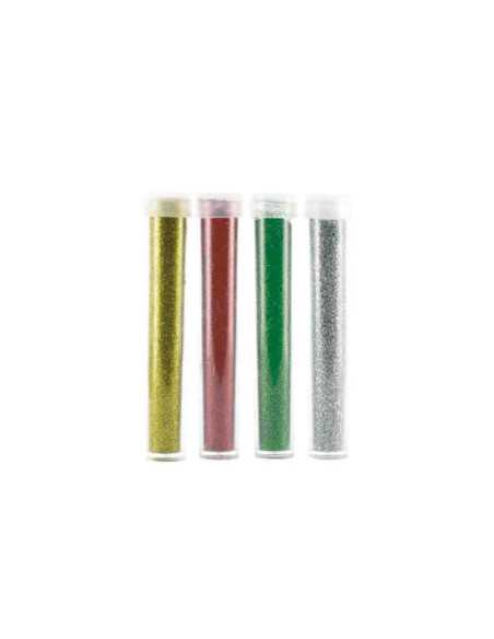 Paillettes diamantines tube 3,5 grs doré à vert x 4 pcs
