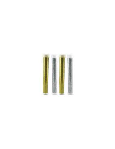 Paillettes diamantines tube 3,5 grs argenté doré x 4 pcs