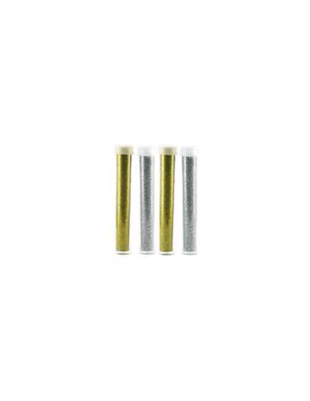 Paillettes diamantines tube 3,5 grs argenté doré x 4 pcs