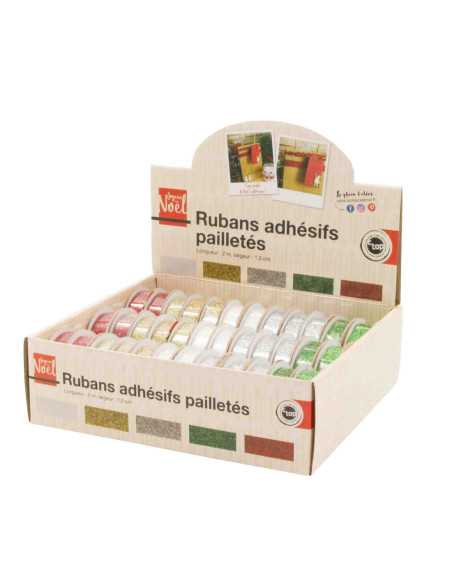 Ruban adhésif pailleté 2m en display de 36 pcs