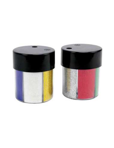 Paillettes doré, argenté, rouge, bleu, vert, blanc 60 grs-saupoudreur