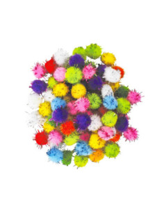 Mini pompons Noël glitter vert, rouge, or 0,8cm x 200 pcs