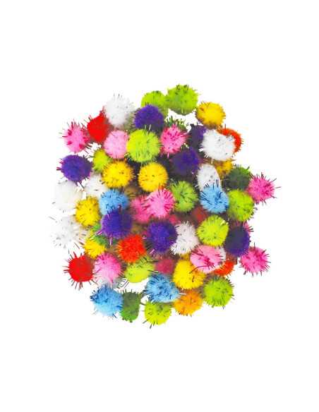 Mini pompons Noël glitter vert, rouge, or 0,8cm x 200 pcs