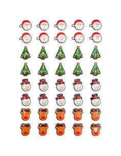 Stickers Noël epoxy, 1 x 1,5 cm x 40 pcs