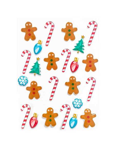 Stickers époxy Pain d'épices, de 0,9 à 2,8 cm x 24 pcs