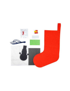 Chaussette de Noël rouge en feutrine à assembler, 20 x 14 cm